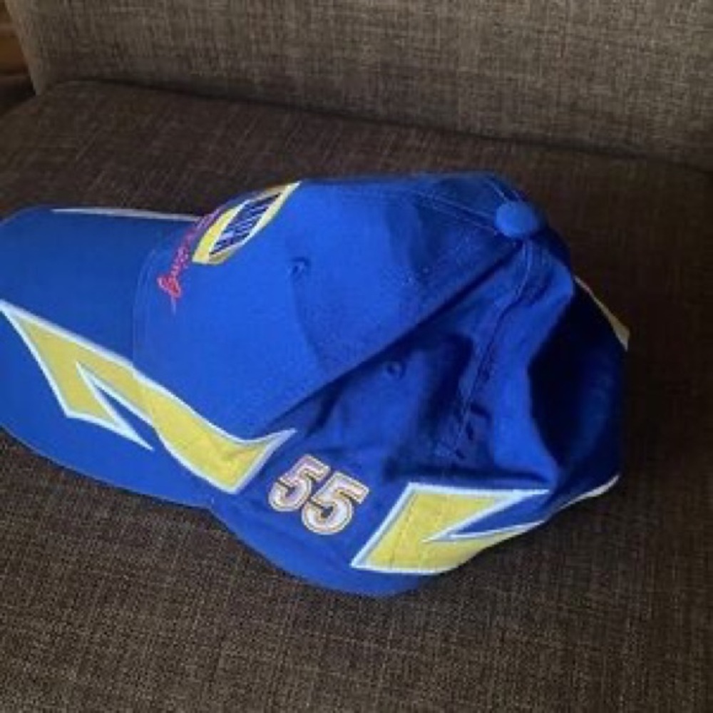 Racing Blue & Yellow Men's Motorsport Cap - Picture 2 of 5
